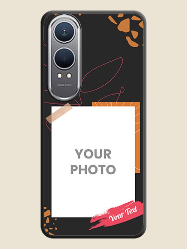 Custom Orange Photo Frame On Space Black Custom Soft Matte Mobile Back Cover - OnePlus Nord CE 4 Lite 5G - alternate view