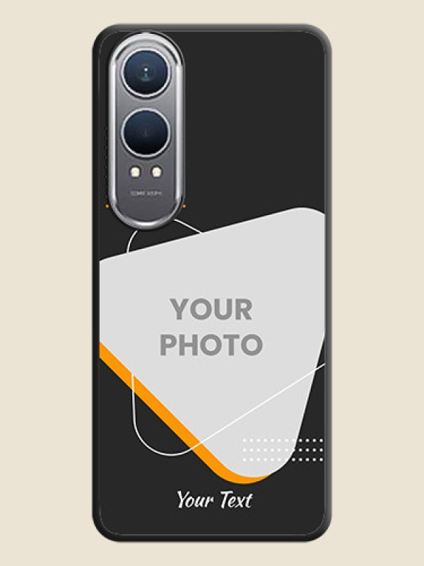 Custom Yellow Triangle on Photo On Space Black Custom Soft Matte Mobile Back Cover - OnePlus Nord CE 4 Lite 5G - alternate view