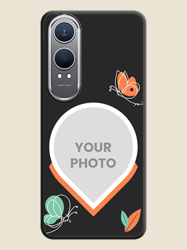 Custom Upload Pic With Simple Butterly Design On Space Black Custom Soft Matte Mobile Back Cover - OnePlus Nord CE 4 Lite 5G - alternate view