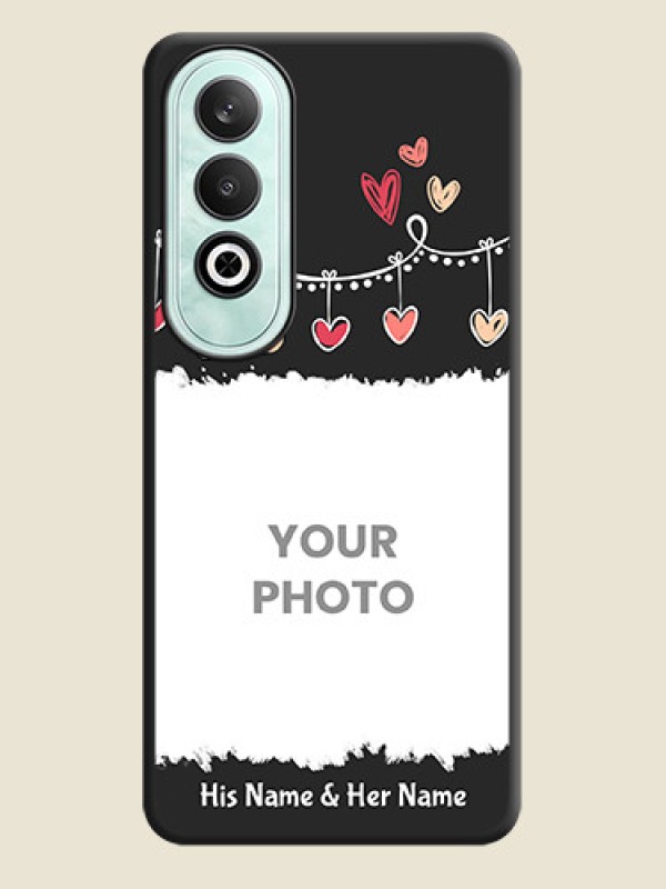 Custom Pink Love Hangings with Name on Space Black Custom Soft Matte Phone Cases - OnePlus Nord CE 4 - alternate view