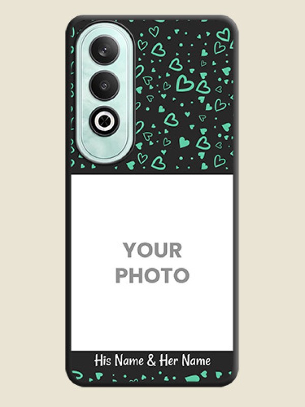 Custom Sea Green Indefinite Love Pattern - Photo on Space Black Soft Matte Mobile Cover - OnePlus Nord CE 4 - alternate view