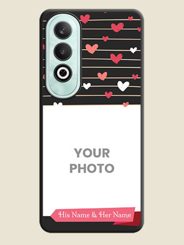 Custom Love Pattern with Name on Pink Ribbon - Photo on Space Black Soft Matte Back Cover - OnePlus Nord CE 4 - alternate view