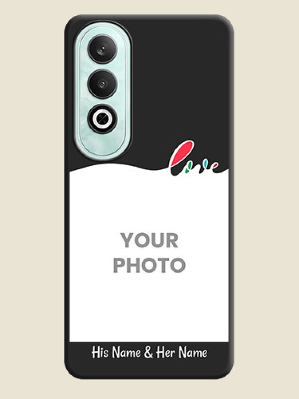 Custom Fall in Love Pattern with Picture - Photo on Space Black Soft Matte Mobile Case - OnePlus Nord CE 4 - alternate view