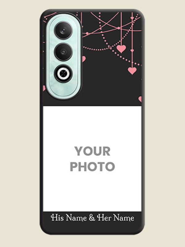 Custom Pink Love Hangings with Text on Space Black Custom Soft Matte Back Cover - OnePlus Nord CE 4 - alternate view