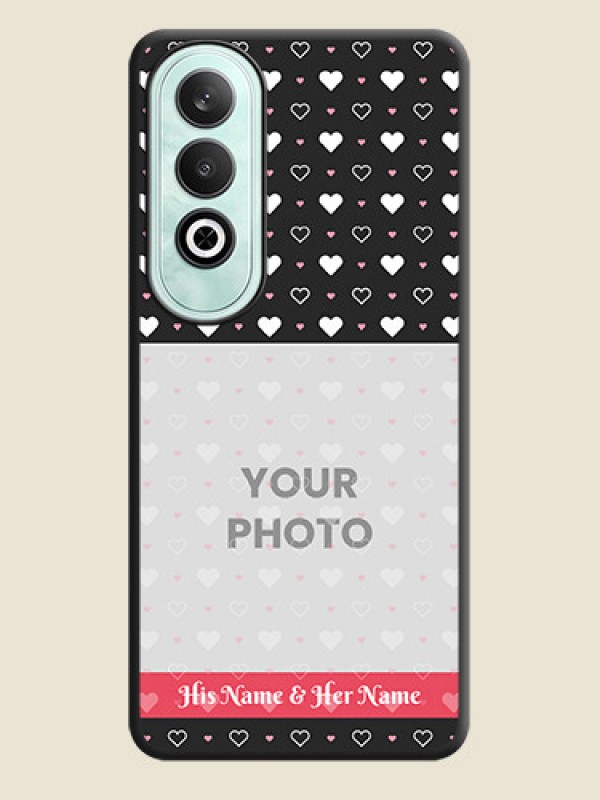 Custom White Color Love Symbols with Text Design - Photo on Space Black Soft Matte Phone Cover - OnePlus Nord CE 4 - alternate view