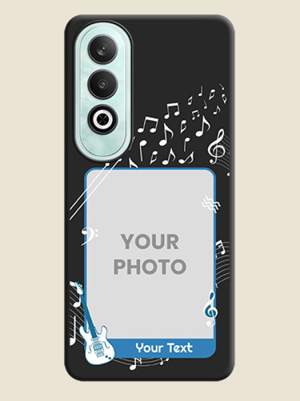 Custom Musical Theme Design with Text - Photo on Space Black Soft Matte Mobile Case - OnePlus Nord CE 4 - alternate view