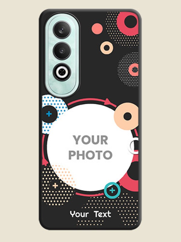 Custom Multicoloured Round Image on Personalised Space Black Soft Matte Cases - OnePlus Nord CE 4 - alternate view