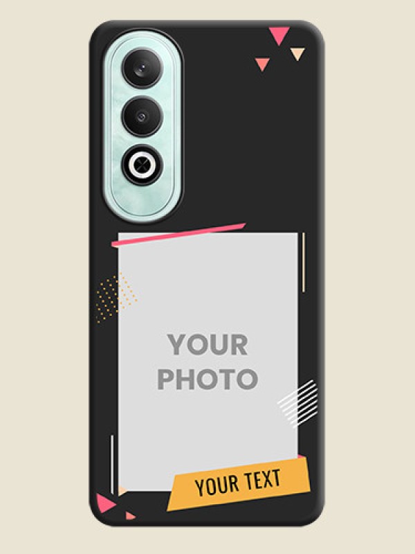 Custom Photo Frame with Triangle Small Dots - Photo on Space Black Soft Matte Back Cover - OnePlus Nord CE 4 - alternate view