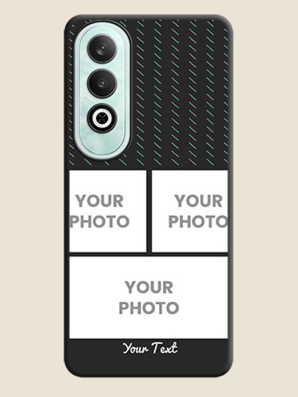 Custom Cross Dotted Pattern with 2 Image Holder on Personalised Space Black Soft Matte Cases - OnePlus Nord CE 4 - alternate view