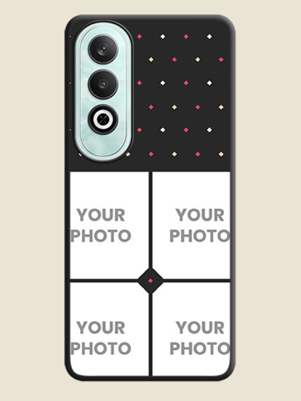 Custom Multicolor Dotted Pattern with 4 Image Holder on Space Black Custom Soft Matte Phone Cases - OnePlus Nord CE 4 - alternate view