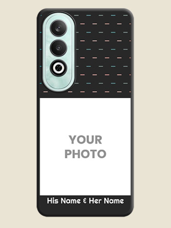 Custom Line Pattern Design with Text on Space Black Custom Soft Matte Phone Back Cover - OnePlus Nord CE 4 - alternate view