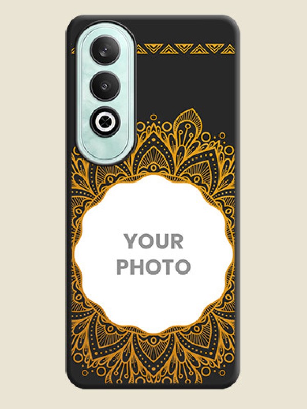 Custom Round Image with Floral Design - Photo on Space Black Soft Matte Mobile Cover - OnePlus Nord CE 4 - alternate view
