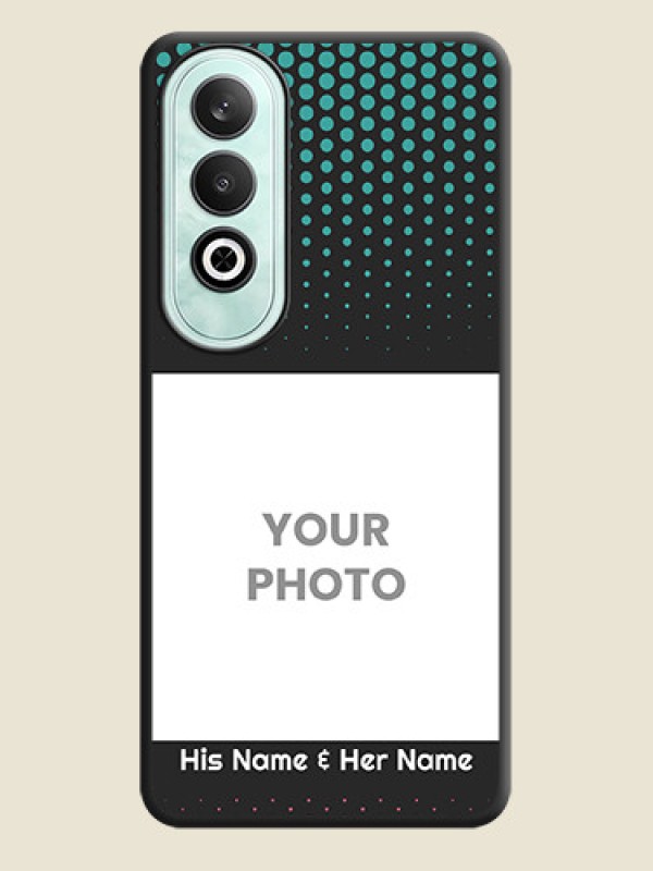 Custom Faded Dots with Grunge Photo Frame and Text on Space Black Custom Soft Matte Phone Cases - OnePlus Nord CE 4 - alternate view