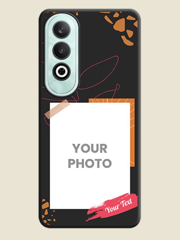 Custom Orange Photo Frame on Space Black Custom Soft Matte Phone Back Cover - OnePlus Nord CE 4 - alternate view