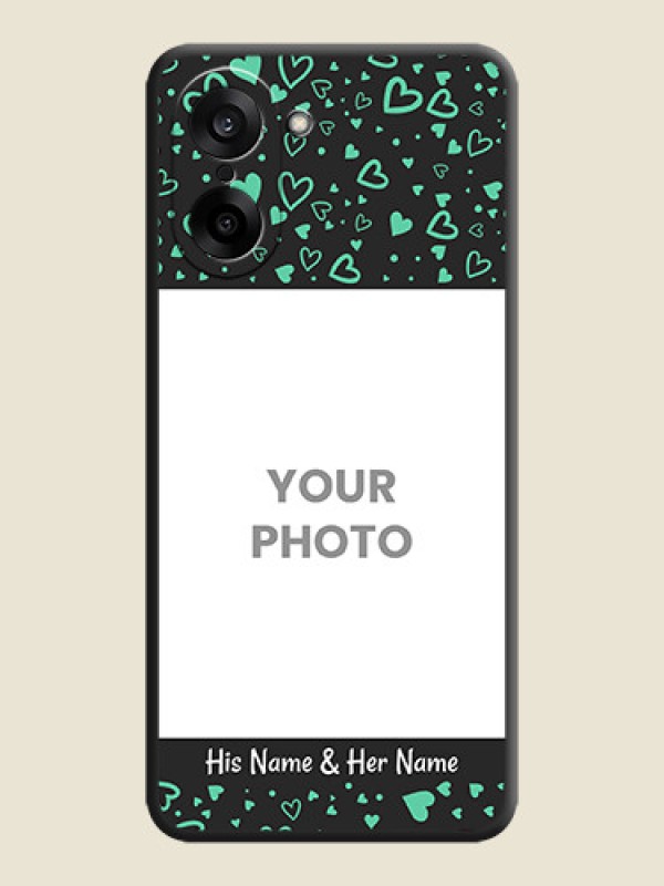 Custom Sea Green Indefinite Love Pattern on Photo On Space Black Custom Soft Matte Mobile Back Cover - OnePlus Nord CE 5 5G - alternate view
