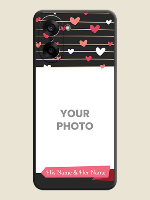 Custom Love Pattern with Name on Pink Ribbon on Photo On Space Black Custom Soft Matte Mobile Back Cover - OnePlus Nord CE 5 5G - alternate view