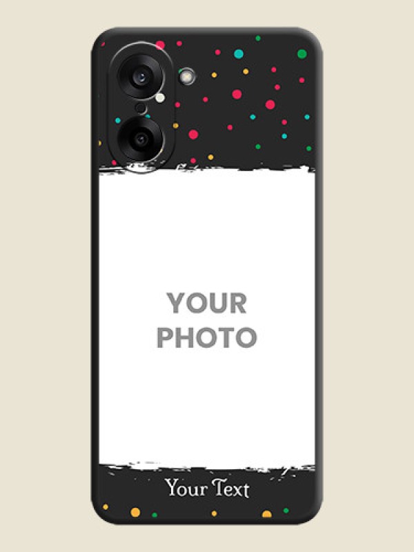 Custom Multicolor Dotted Pattern with Text On Space Black Custom Soft Matte Mobile Back Cover - OnePlus Nord CE 5 5G - alternate view