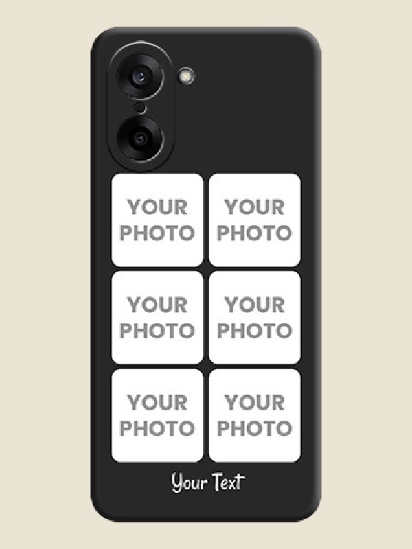 Custom Floral Art with 6 Image Holder on Photo On Space Black Custom Soft Matte Mobile Back Cover - OnePlus Nord CE 5 5G - alternate view