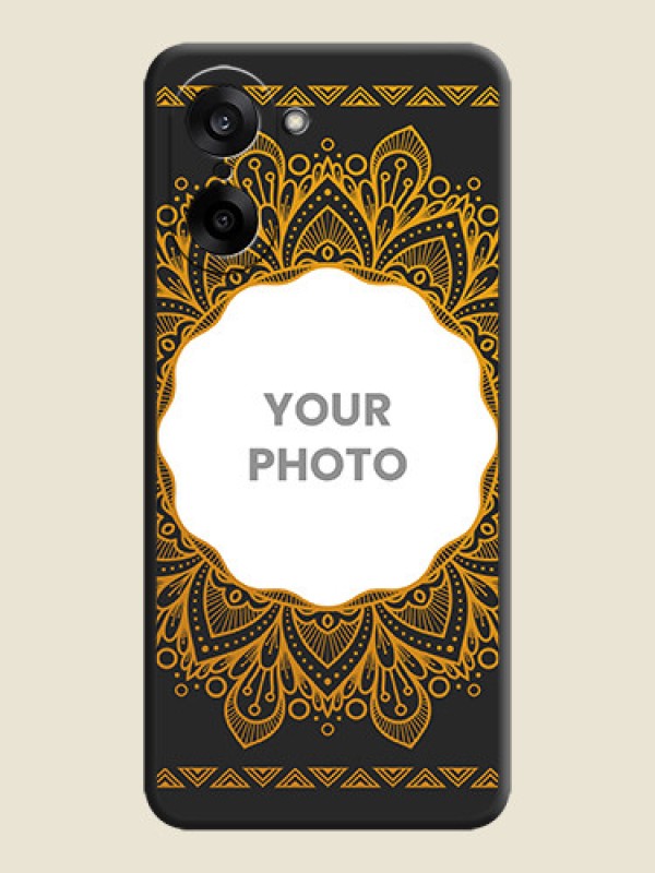 Custom Round Image with Floral Design On Space Black Custom Soft Matte Mobile Back Cover - OnePlus Nord CE 5 5G - alternate view