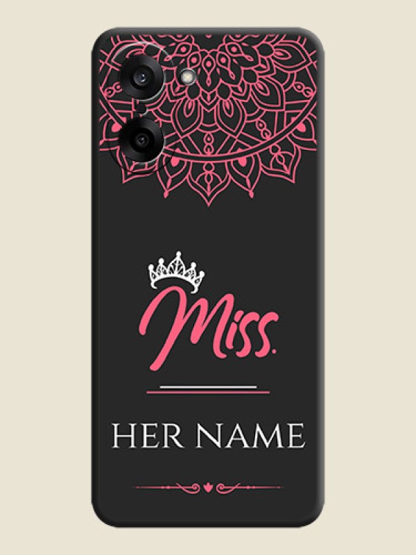 Custom Mrs Name with Floral Design On Space Black Custom Soft Matte Mobile Back Cover - OnePlus Nord CE 5 5G - alternate view
