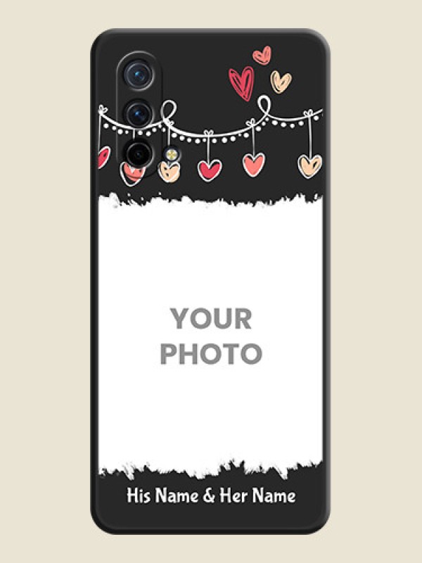 Custom Pink Love Hangings with Name on Space Black Custom Soft Matte Phone Cases - Oneplus Nord Ce 5G - alternate view