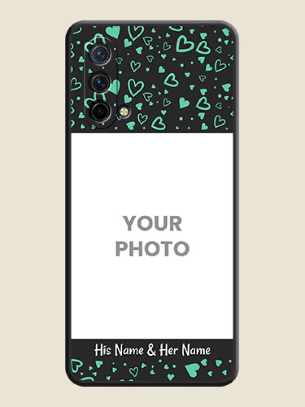 Custom Sea Green Indefinite Love Pattern on Photo on Space Black Soft Matte Mobile Cover - Oneplus Nord Ce 5G - alternate view