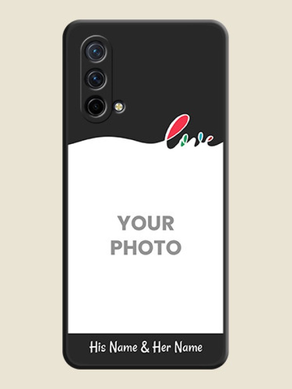 Custom Fall in Love Pattern with Picture on Photo on Space Black Soft Matte Mobile Case - Oneplus Nord Ce 5G - alternate view