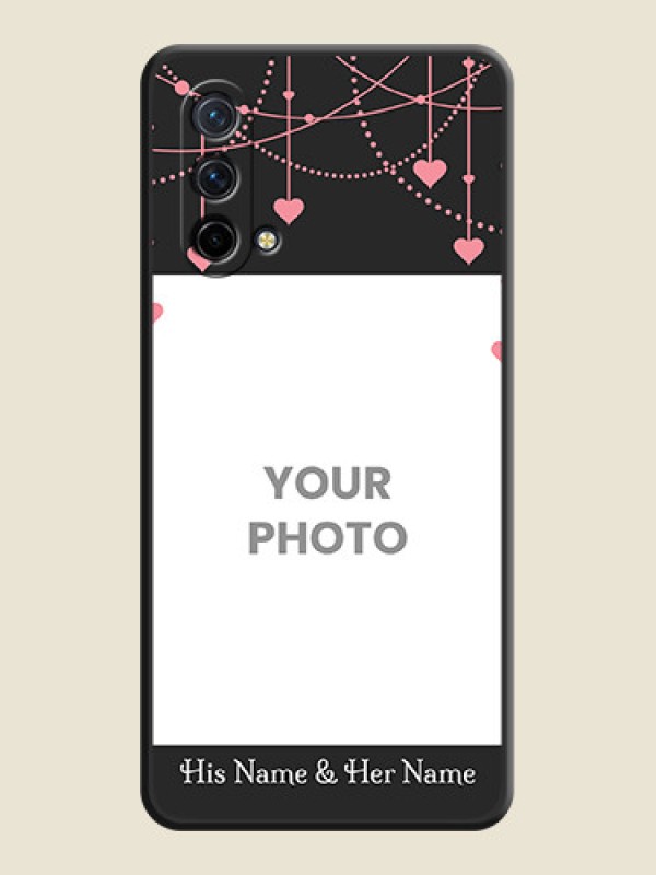 Custom Pink Love Hangings with Text on Space Black Custom Soft Matte Back Cover - Oneplus Nord Ce 5G - alternate view