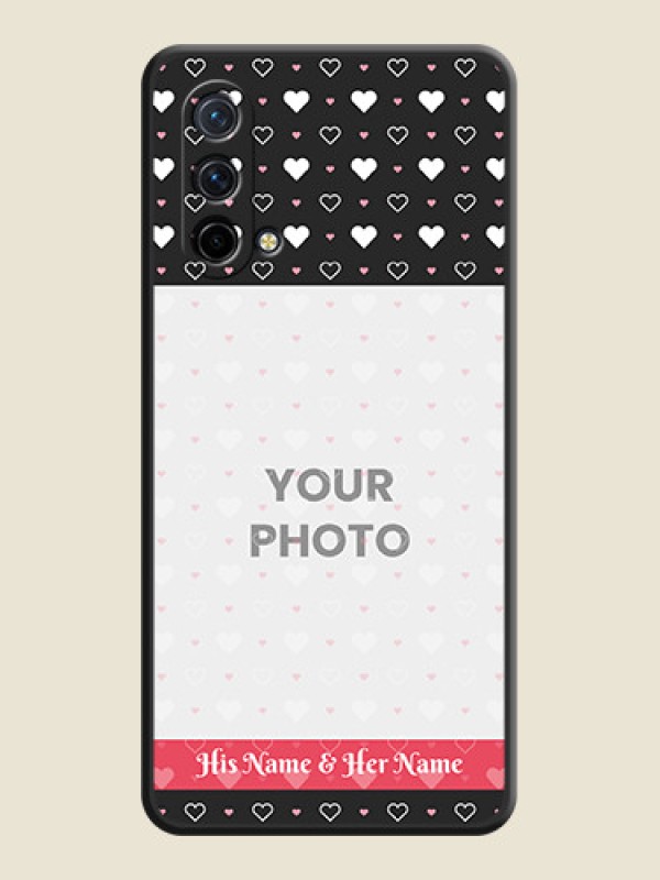 Custom White Color Love Symbols with Text Design on Photo on Space Black Soft Matte Phone Cover - Oneplus Nord Ce 5G - alternate view