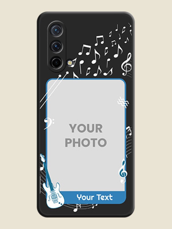Custom Musical Theme Design with Text on Photo on Space Black Soft Matte Mobile Case - Oneplus Nord Ce 5G - alternate view