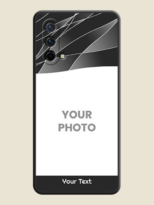 Custom Mixed Wave Lines on Photo on Space Black Soft Matte Mobile Cover - Oneplus Nord Ce 5G - alternate view
