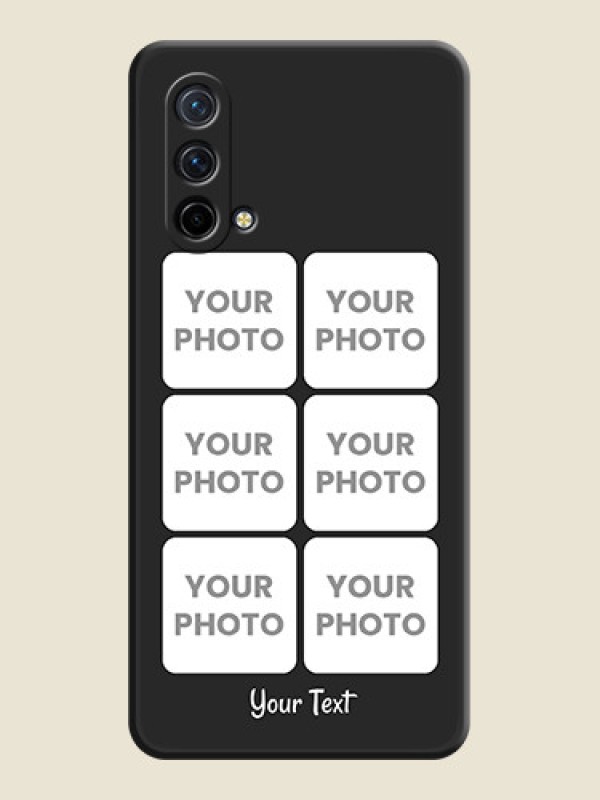 Custom Floral Art with 6 Image Holder on Photo on Space Black Soft Matte Mobile Case - Oneplus Nord Ce 5G - alternate view