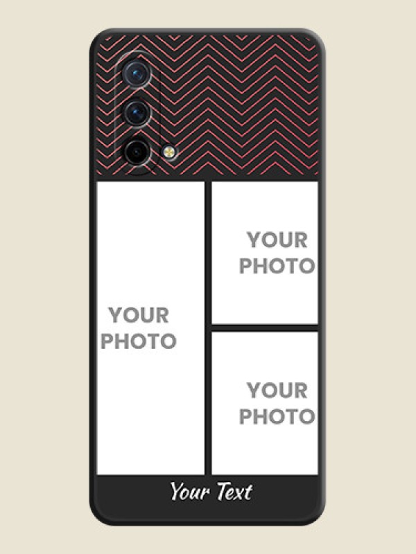 Custom Wave Pattern with 3 Image Holder on Space Black Custom Soft Matte Back Cover - Oneplus Nord Ce 5G - alternate view