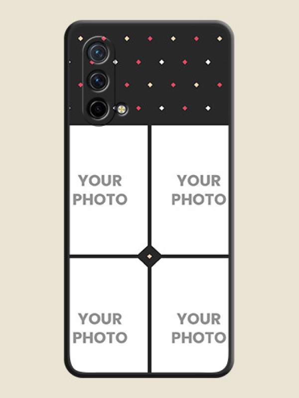 Custom Multicolor Dotted Pattern with 4 Image Holder on Space Black Custom Soft Matte Phone Cases - Oneplus Nord Ce 5G - alternate view