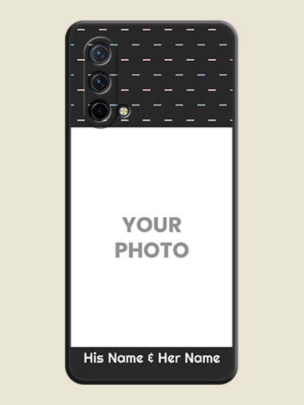 Custom Line Pattern Design with Text on Space Black Custom Soft Matte Phone Back Cover - Oneplus Nord Ce 5G - alternate view