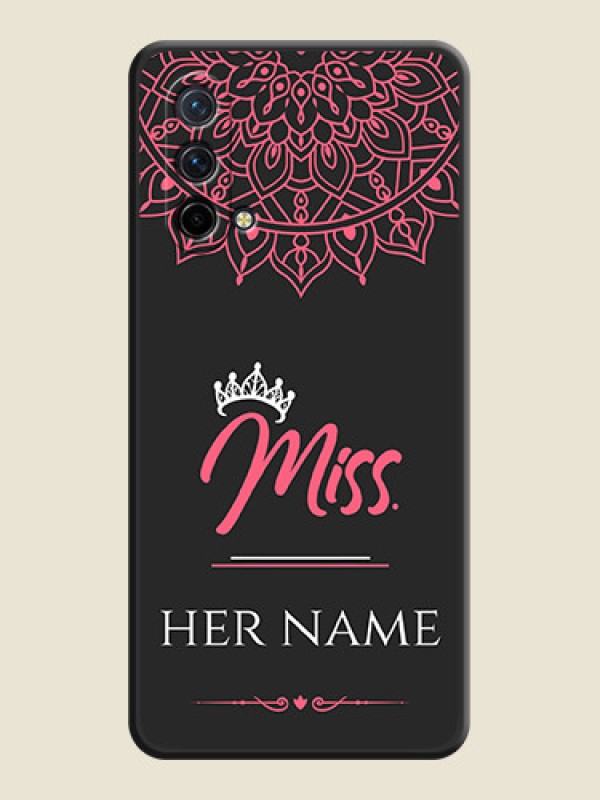 Custom Mrs Name with Floral Design on Space Black Personalized Soft Matte Phone Covers - Oneplus Nord Ce 5G - alternate view