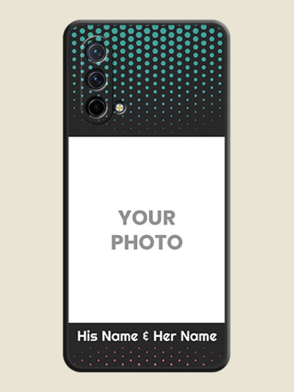 Custom Faded Dots with Grunge Photo Frame and Text on Space Black Custom Soft Matte Phone Cases - Oneplus Nord Ce 5G - alternate view