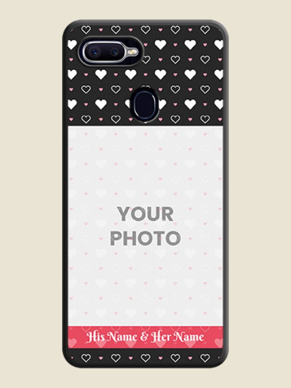 Custom White Color Love Symbols with Text Design on Photo on Space Black Soft Matte Phone Cover - Oppo A12 - alternate view