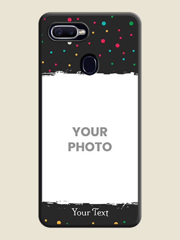 Custom Multicolor Dotted Pattern with Text on Space Black Custom Soft Matte Phone Back Cover - Oppo A12 - alternate view