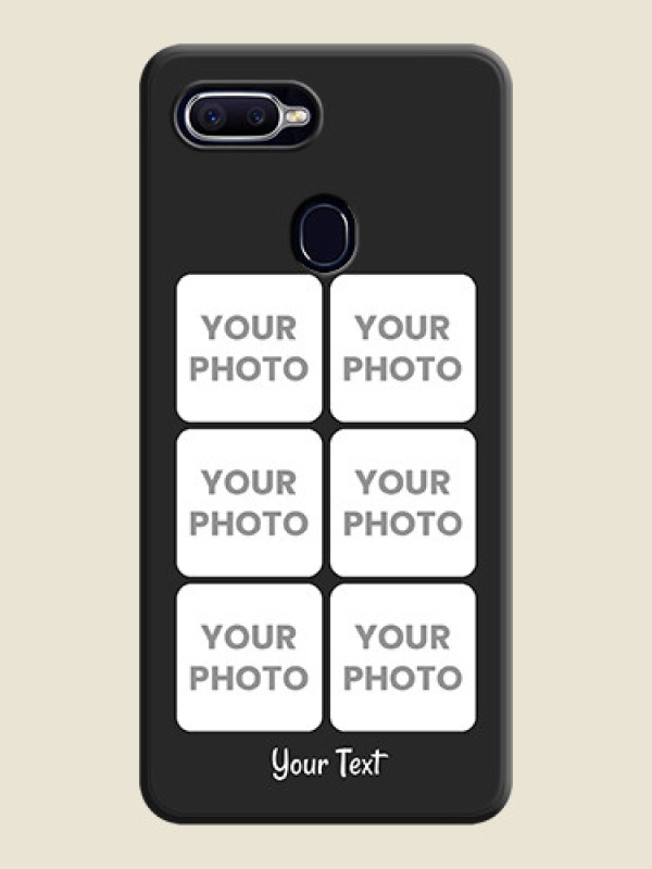 Custom Floral Art with 6 Image Holder on Photo on Space Black Soft Matte Mobile Case - Oppo A12 - alternate view