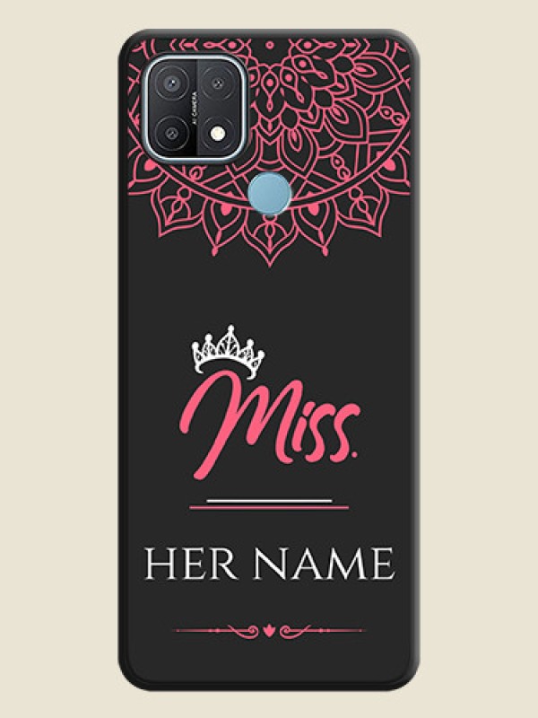 Custom Mrs Name with Floral Design on Space Black Personalized Soft Matte Phone Covers - Oppo A15 - alternate view