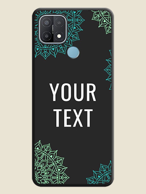 Custom Your Name with Floral Design on Space Black Custom Soft Matte Back Cover - Oppo A15 - alternate view