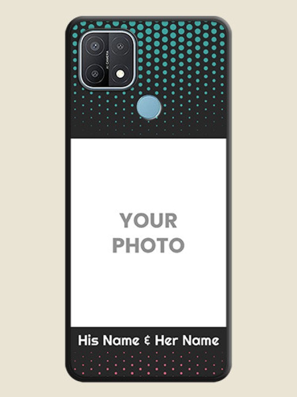 Custom Faded Dots with Grunge Photo Frame and Text on Space Black Custom Soft Matte Phone Cases - Oppo A15 - alternate view