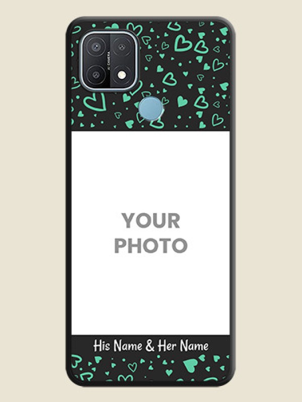 Custom Sea Green Indefinite Love Pattern on Photo on Space Black Soft Matte Mobile Cover - Oppo A15s - alternate view