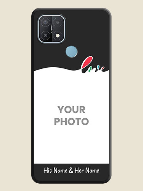 Custom Fall in Love Pattern with Picture on Photo on Space Black Soft Matte Mobile Case - Oppo A15s - alternate view