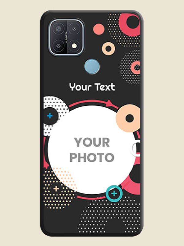 Custom Multicoloured Round Image on Personalised Space Black Soft Matte Cases - Oppo A15s - alternate view