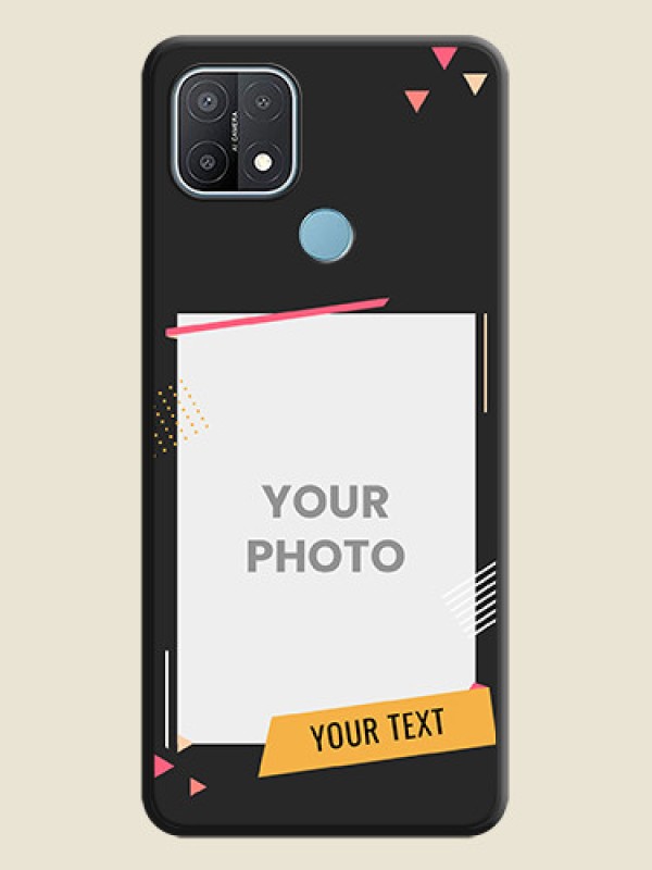 Custom Photo Frame with Triangle Small Dots on Photo on Space Black Soft Matte Back Cover - Oppo A15s - alternate view