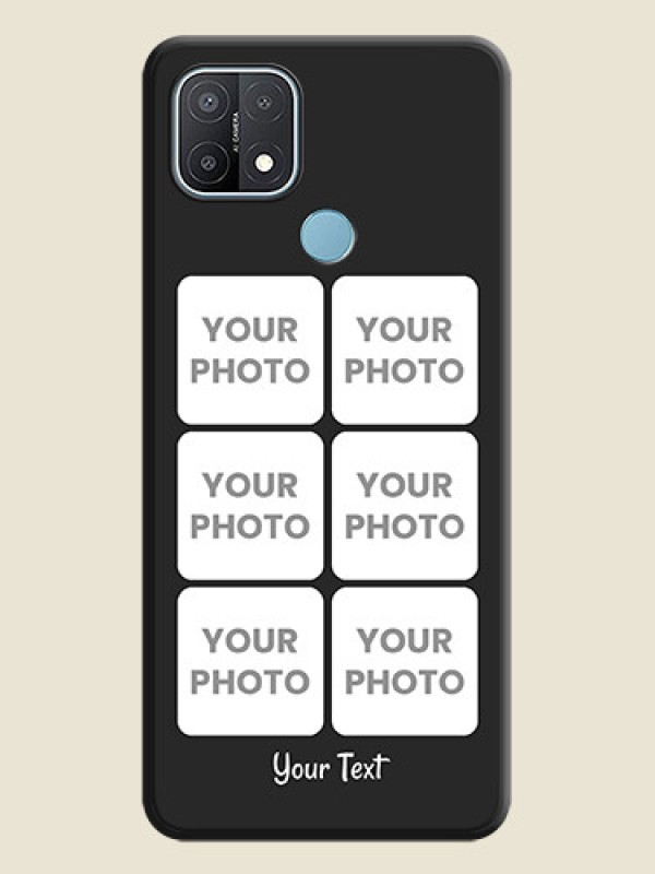 Custom Floral Art with 6 Image Holder on Photo on Space Black Soft Matte Mobile Case - Oppo A15s - alternate view