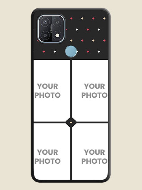Custom Multicolor Dotted Pattern with 4 Image Holder on Space Black Custom Soft Matte Phone Cases - Oppo A15s - alternate view