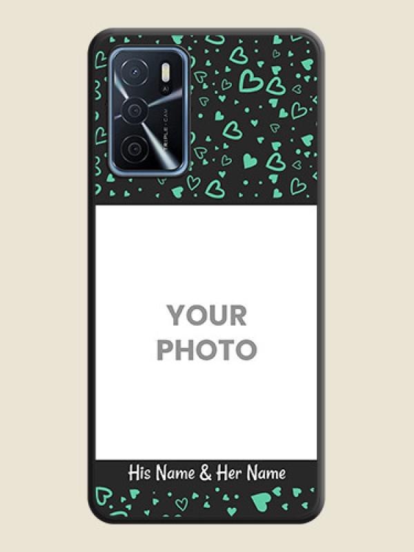 Custom Sea Green Indefinite Love Pattern on Photo on Space Black Soft Matte Mobile Cover - Oppo A16 - alternate view